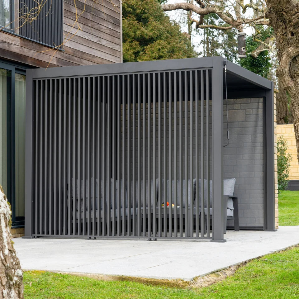 Titan Aluminium Vertical Louvre Side Panel - Single Panel in Grey