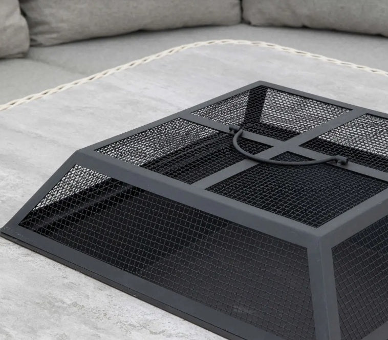 Holton Corner Square Dining Set with Fire Pit