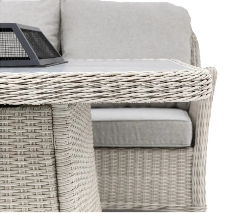 Holton Corner Square Dining Set with Fire Pit