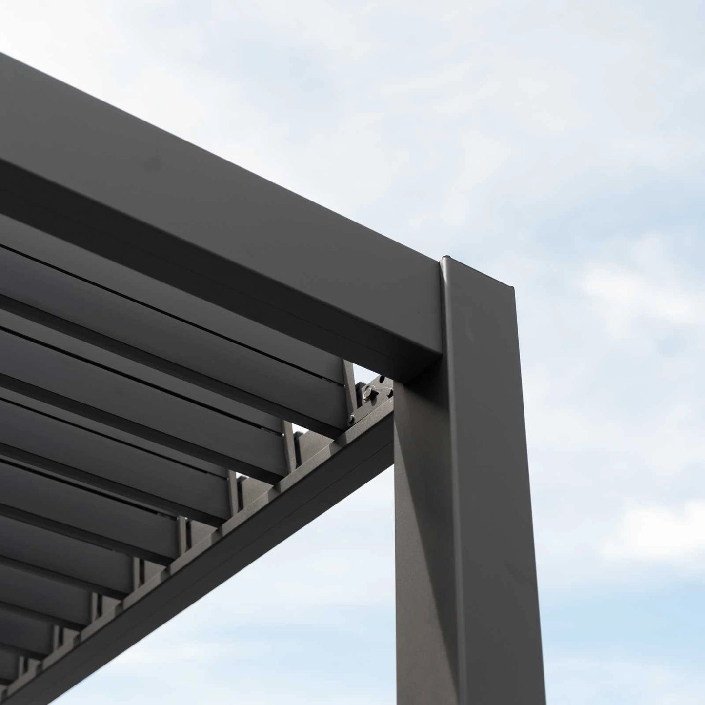 Titan Wall Mounted Aluminium Pergola in Grey