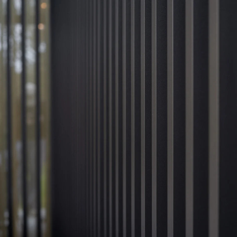 Titan Aluminium Vertical Louvre Side Panel - Single Panel in Grey
