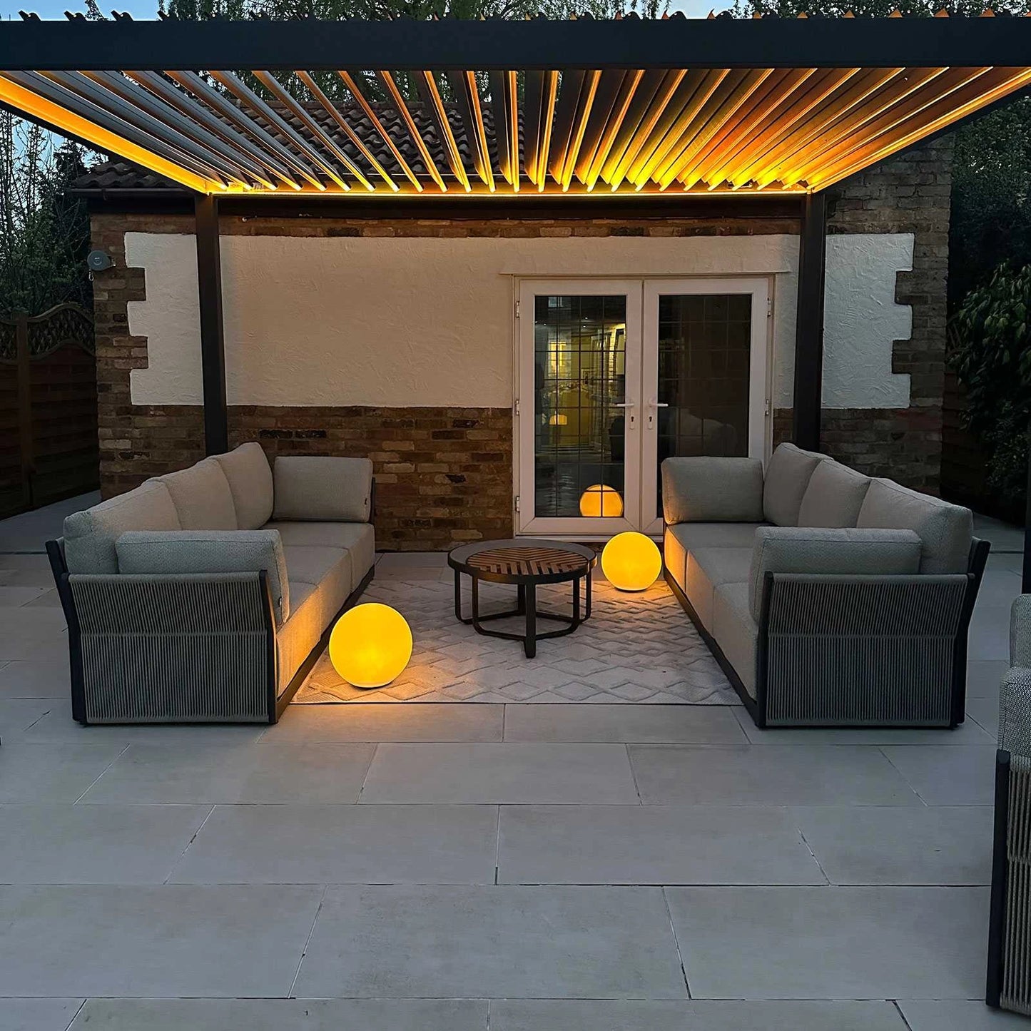 Titan Plus LED Aluminium Metal Free Standing Pergola in Slate Grey