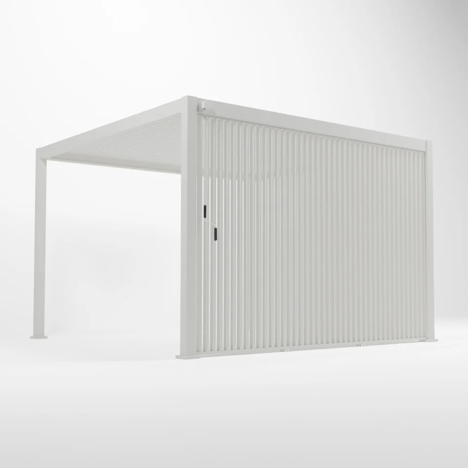 Titan Aluminium Vertical Louvre Side Panel - Single Panel in Grey