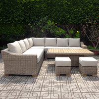 Capri Outdoor Large Corner Set With Riser Table + 2 Stools - 1