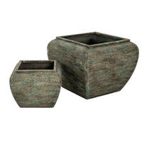 Verdan Square Drum Set Of 2 Planters - 1