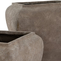 Umber Square Drum Set Of 2 Planters - 3