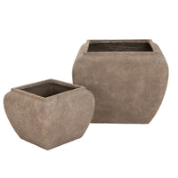 Umber Square Drum Set Of 2 Planters - 4