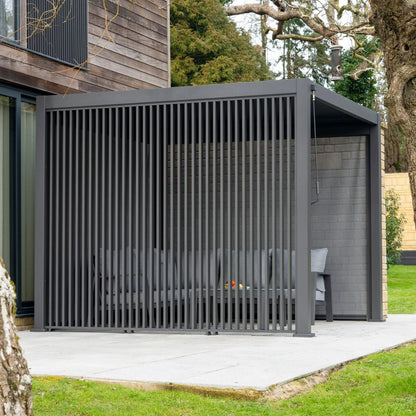 Titan Aluminium Vertical Louvre Side Panel - Single Panel in Grey