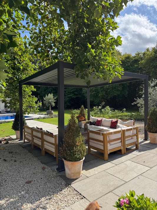 Eden Aluminium Metal Pergola in Slate Grey - Free Standing