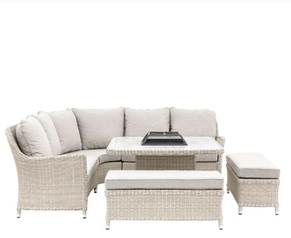 Holton Corner Square Dining Set with Fire Pit