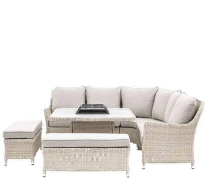 Holton Corner Square Dining Set with Fire Pit