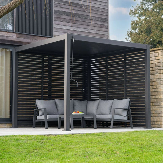 Titan Aluminium Louvre Side Panel - Single Panel in Grey or Pebble