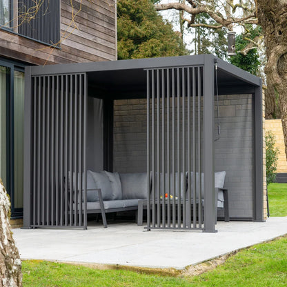 Titan Aluminium Vertical Louvre Side Panel - Single Panel in Grey