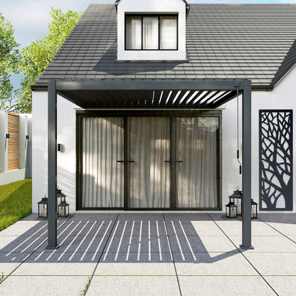 Titan Wall Mounted Aluminium Pergola in Grey