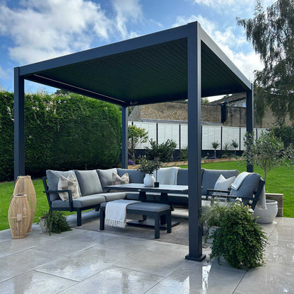 Titan Plus LED Aluminium Metal Free Standing Pergola in Slate Grey