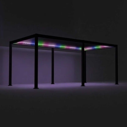 Titan Plus LED Aluminium Metal Free Standing Pergola in Slate Grey