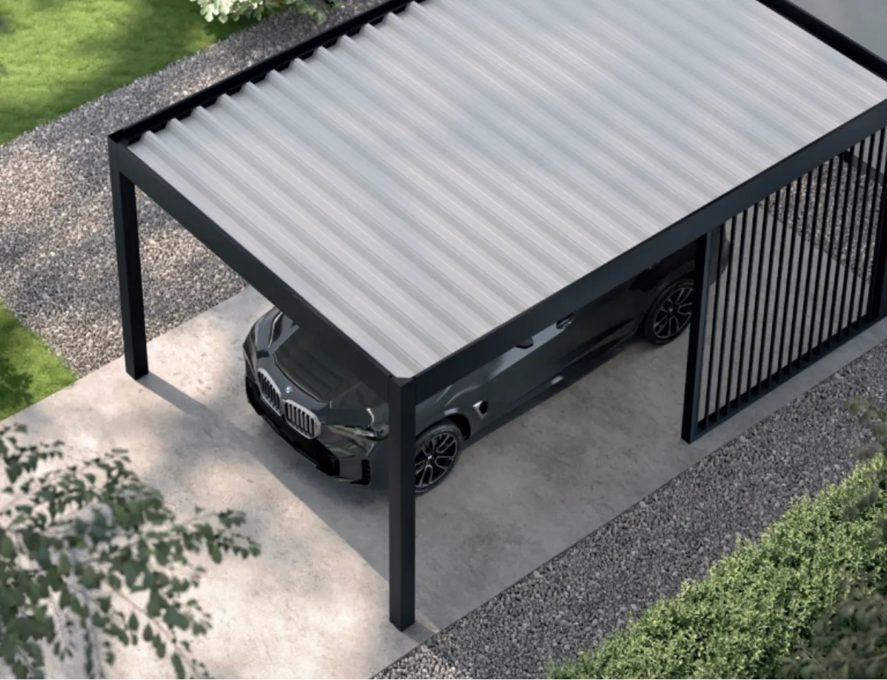 Carport beside a home