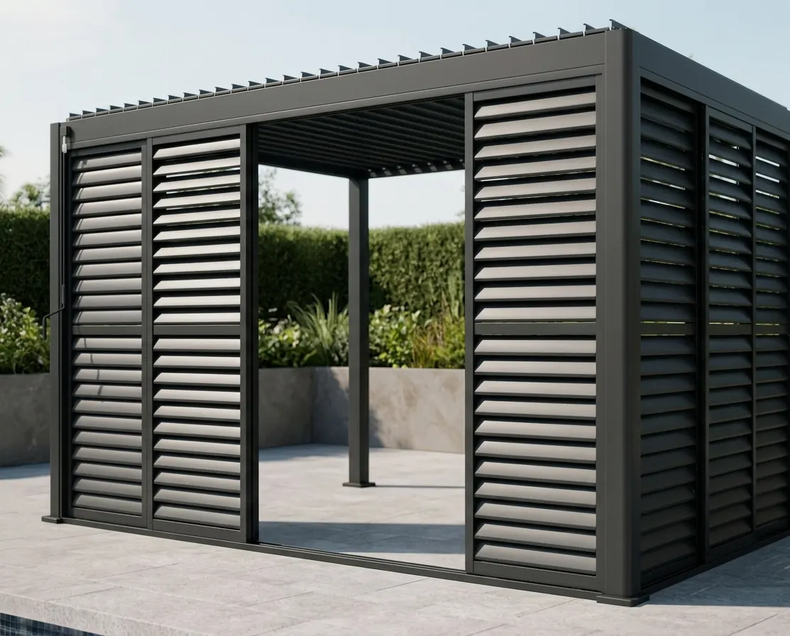 Louvred sliding door